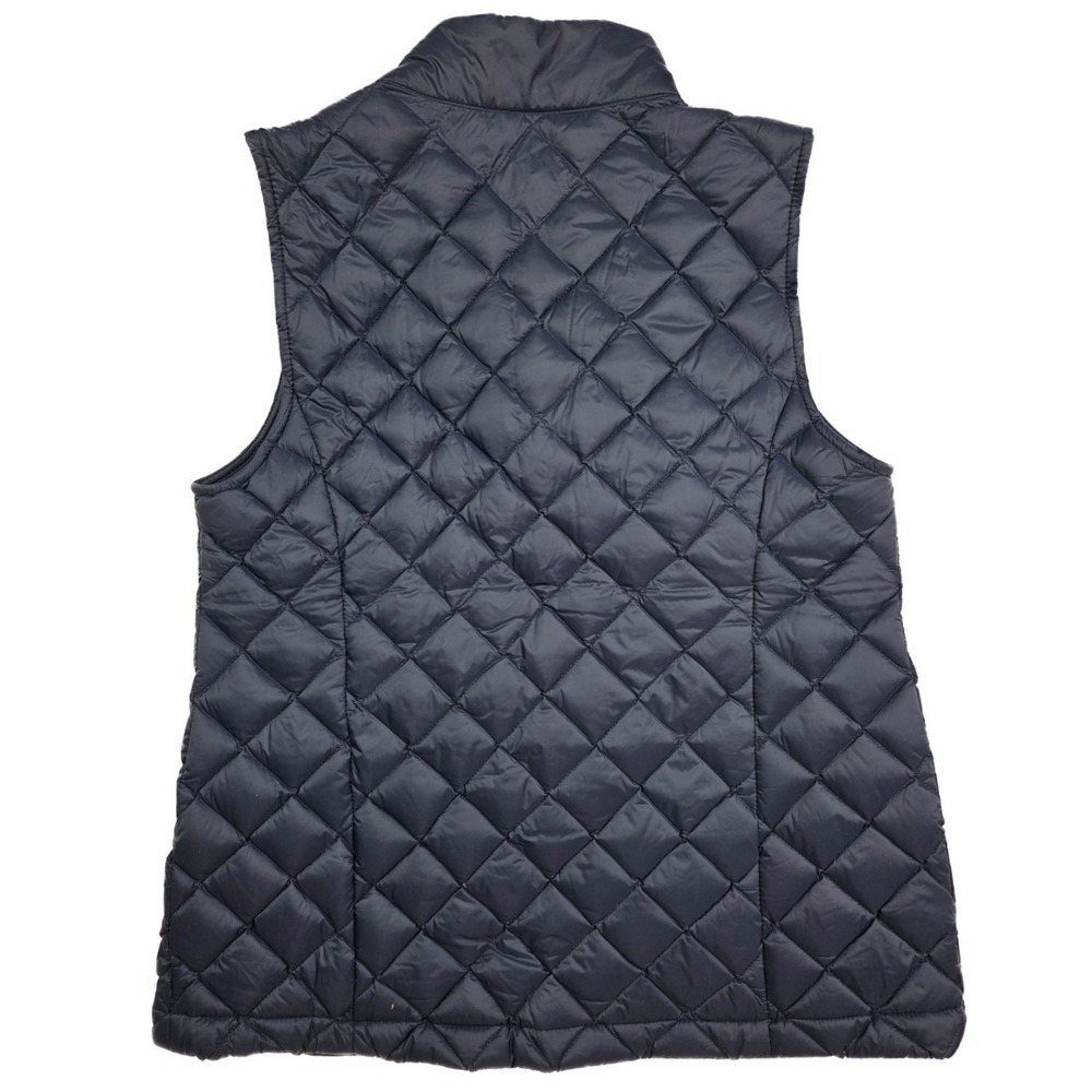 J. Jill Down Navy Full Zip Diamond Quilt Down Filled Puffer Vest Women's Size S - Picture 2 of 5